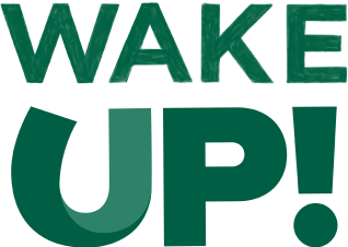 Illustration of the words wake up